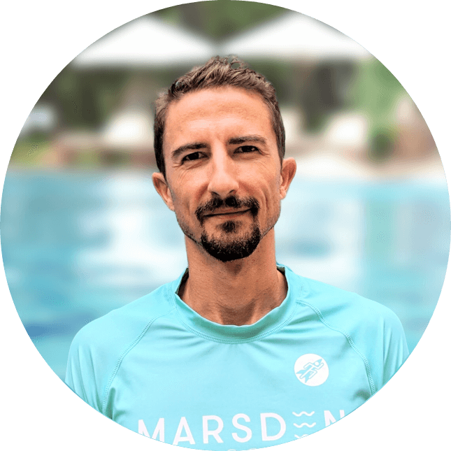 Arnaud D'enfert, Head of Aquatics at Marsden Swim School, with 10+ years of experience as a member of the Modern Pentathlon French team and expertise in coaching swimmers of all levels.