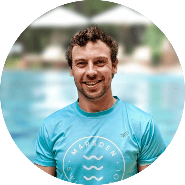 Sam Jackson, Managing Director and Coach at Marsden Swim School, with 10+ years of experience and certifications in water safety, competitive swimming, and infant swimming instruction.